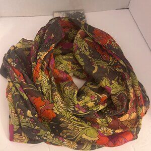 Sakroots Floral Infinity Scarf | Earth-Tone Botanical Print | One Size